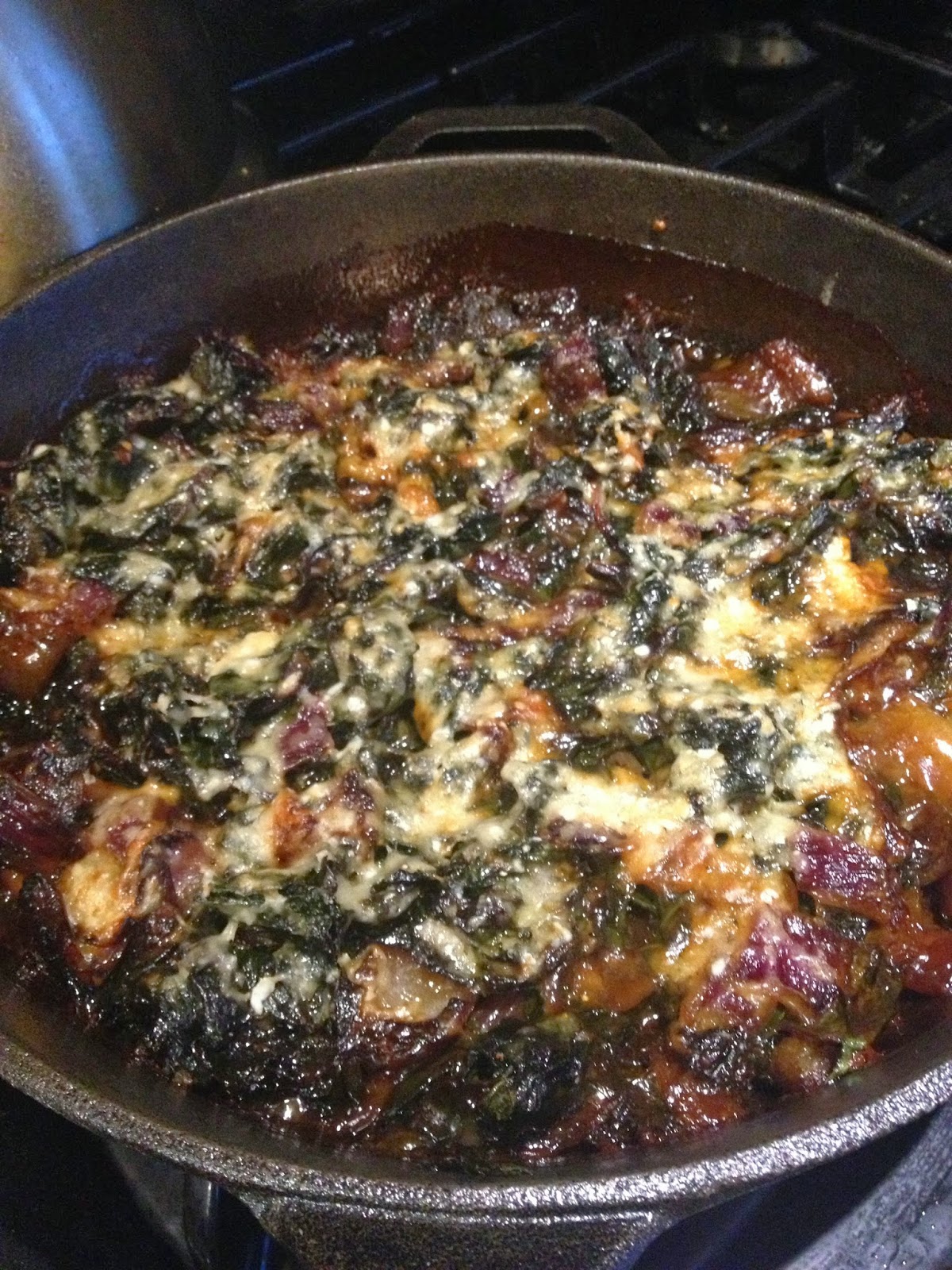 Janine's Real Food Recipes Cheesy Swiss Chard and Onion Bake